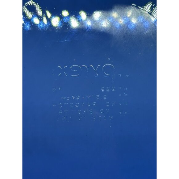 VTG Pyrex Cobalt Blue Pie Plate – 1980s Bakeware 10" Round USA Farmhouse Kitchen - Picture 6 of 6